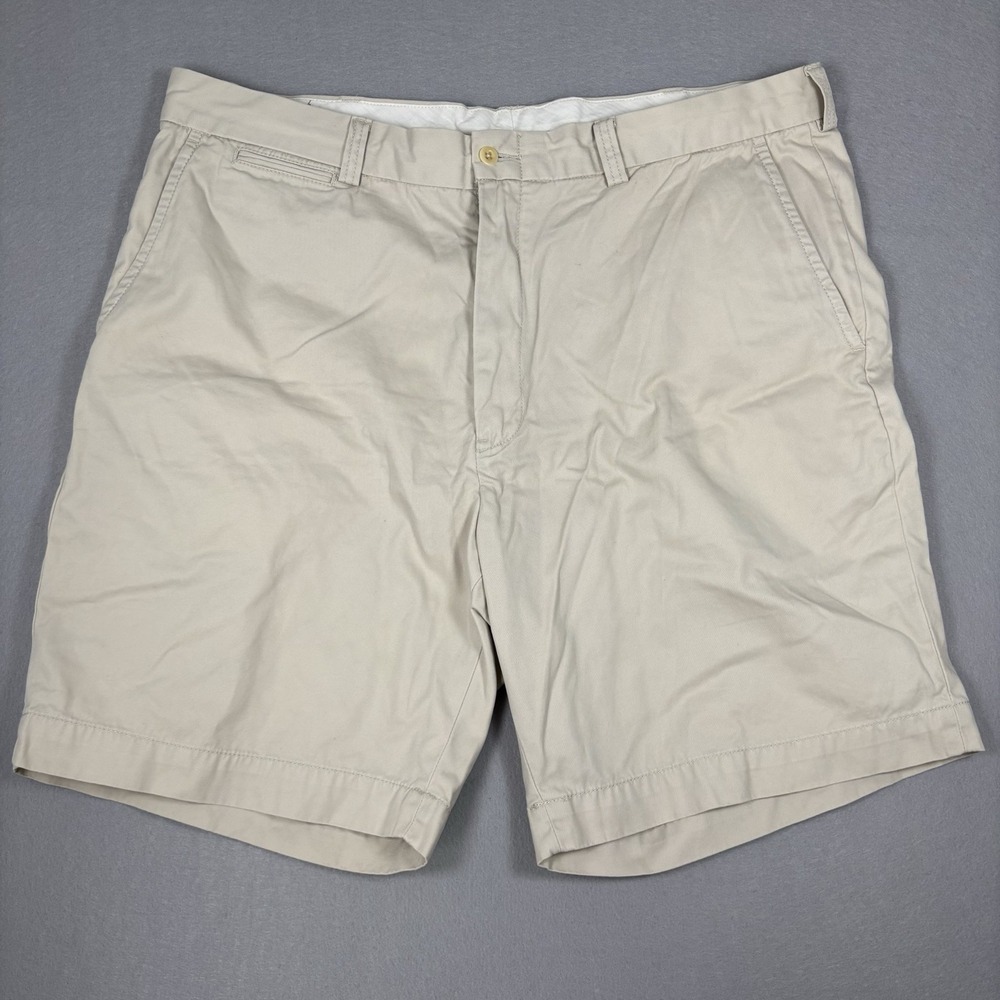 Polo Ralph Lauren Chino Golf Shorts Beige Mens Size 42 Cotton Casual 8.5" Inseam